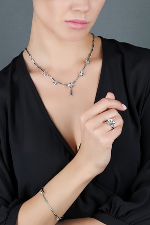 Браслет с бриллиантами, белое золото 2