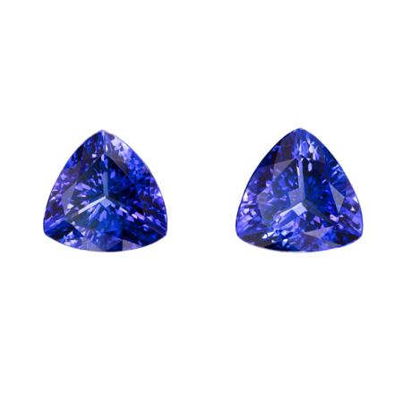 Сет из двух танзанитов, Триллион, 3,75ct и 3,87ct 1