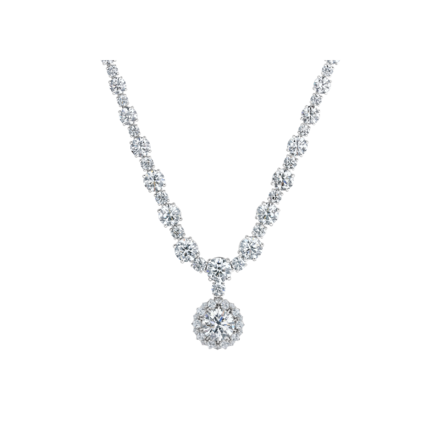 Колье с бриллиантами, белое золото 2