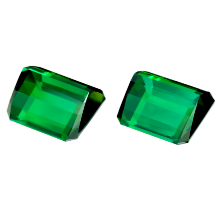 Сет из двух турмалинов верделитов, Октагон, 2 шт. 27,94 ct 2