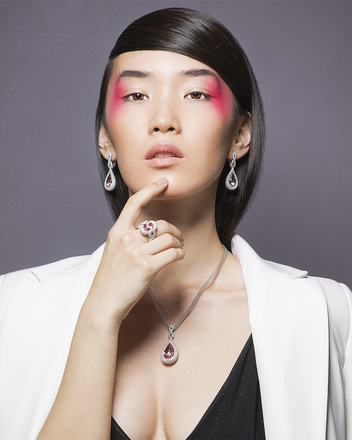 Кольцо с морганитом и бриллиантами, белое золото 2