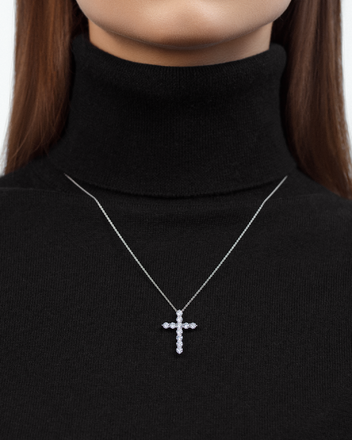 Колье с бриллиантами, белое золото 2