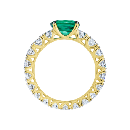 Кольцо с изумрудом и бриллиантами, желтое золото 2