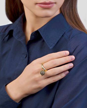 Кольцо с рубином, желтое золото 3