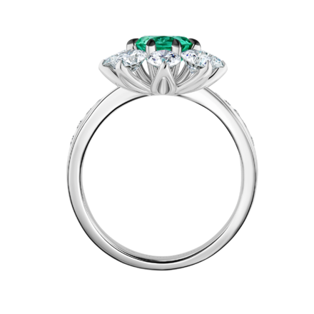 Кольцо с изумрудом и бриллиантами, белое золото 2