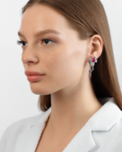 Earrings with spinel, rubies and diamonds, white gold