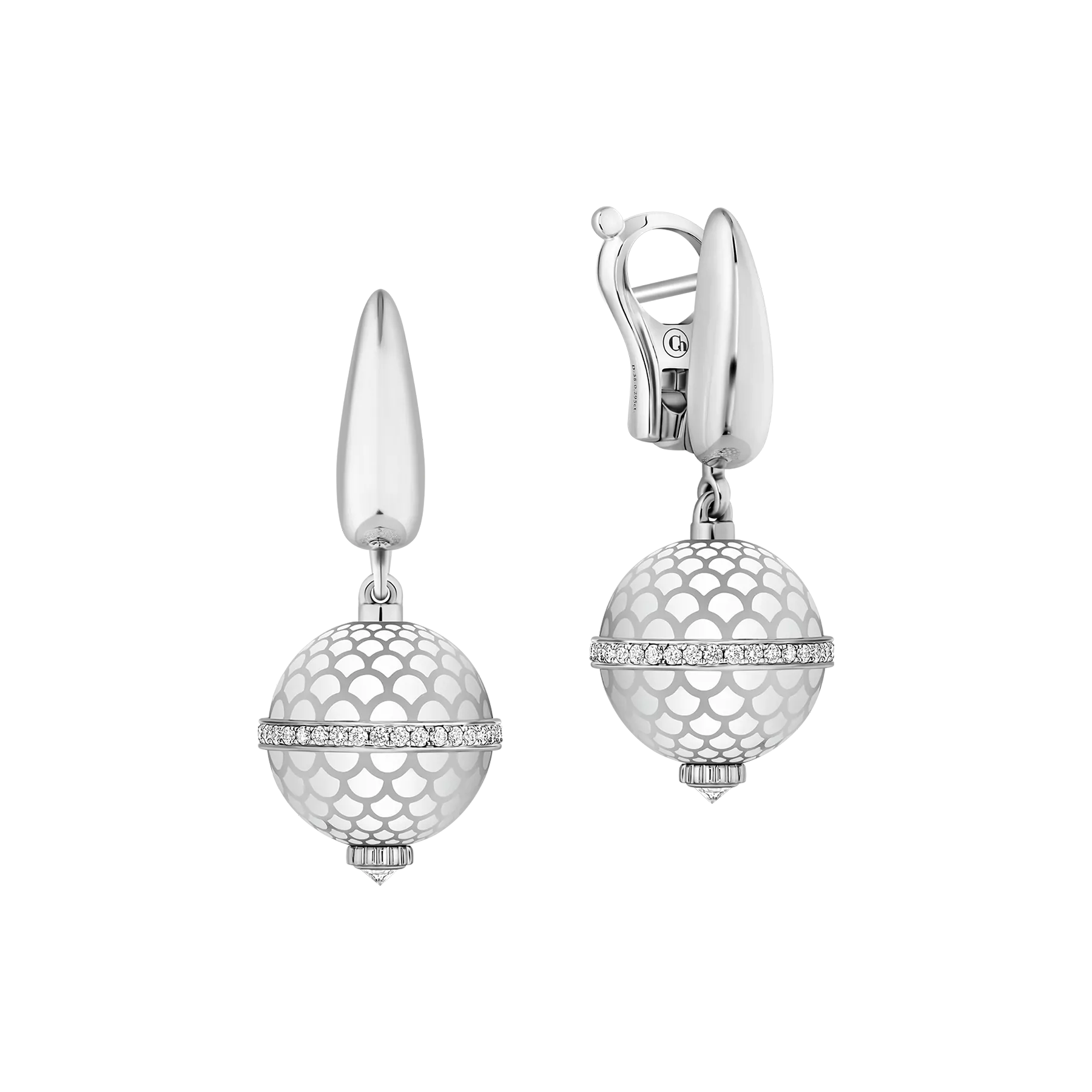 Diamond earrings, white gold