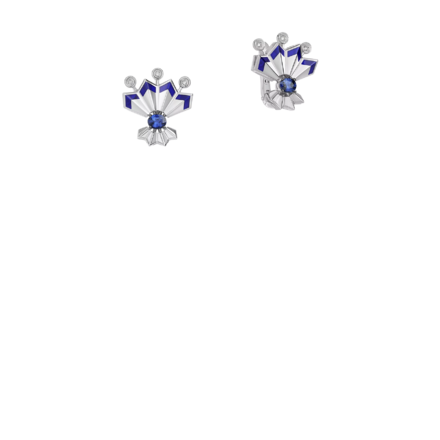 Серьги с сапфирами и бриллиантами, белое золото, н.керамика 3