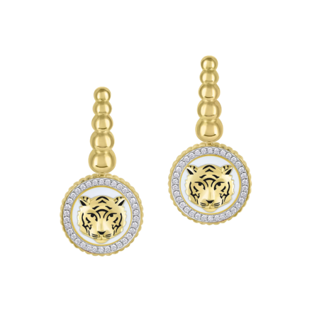 Серьги с бриллиантами, жёлтое и белое золото, н.керамика 3