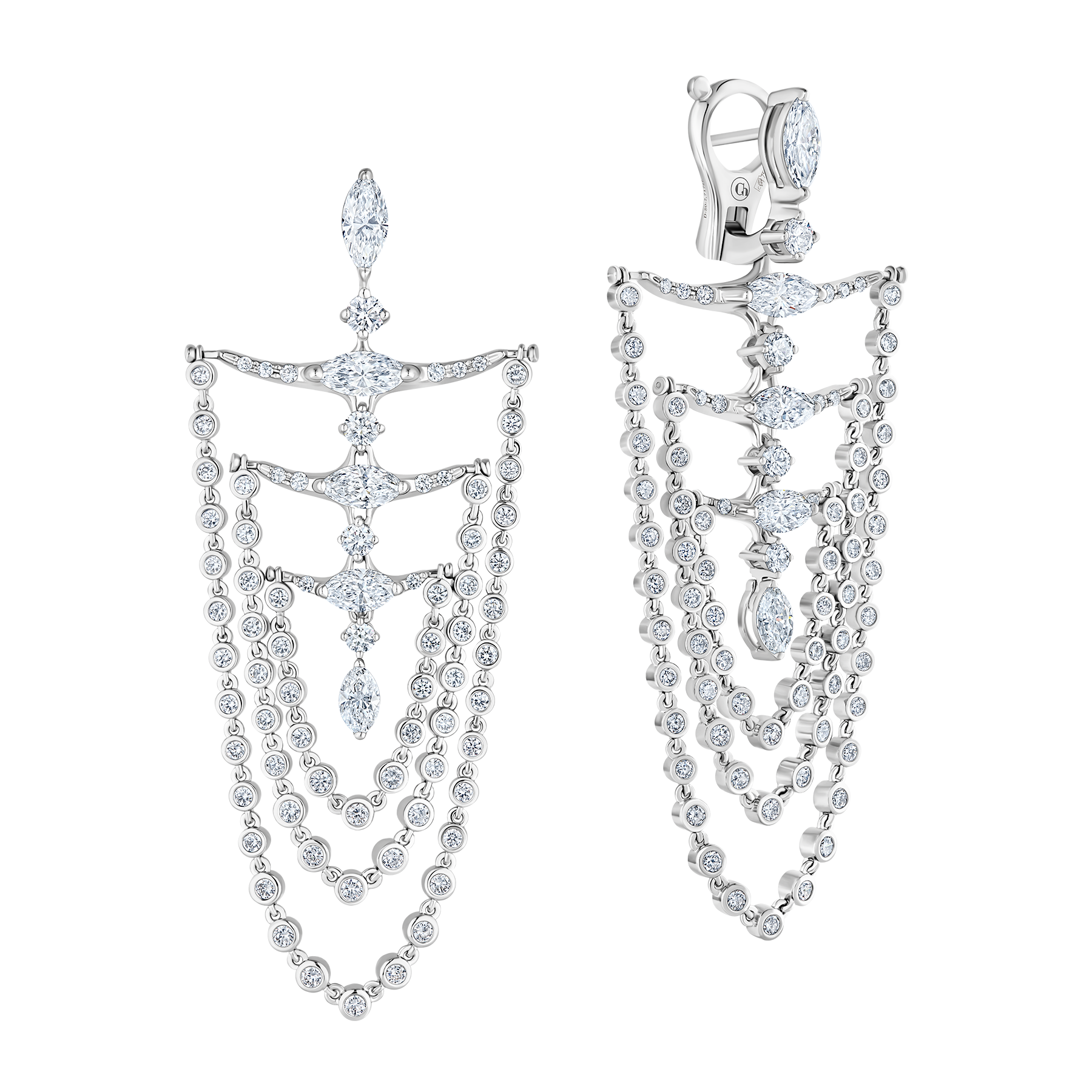 Diamond earrings, white gold