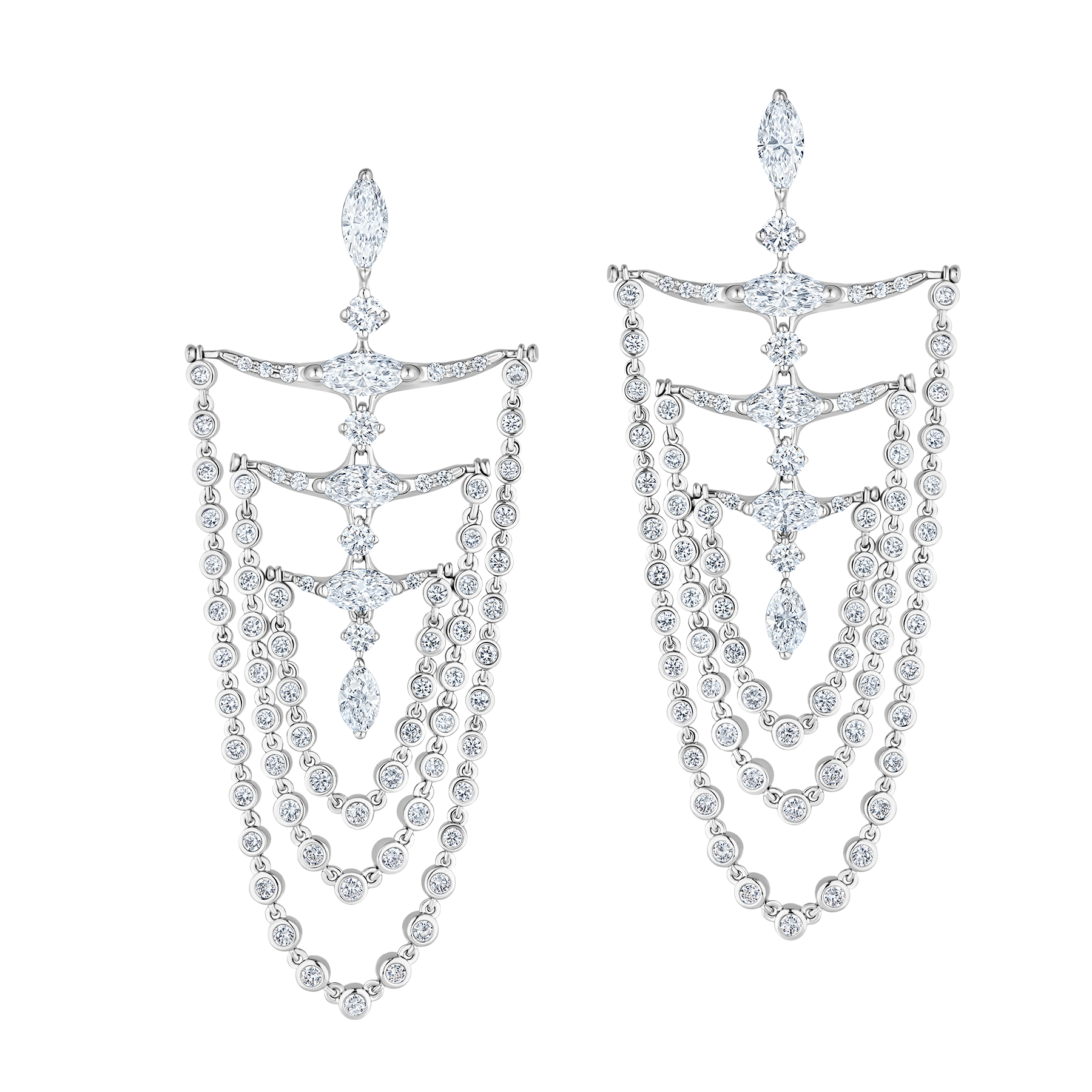 Diamond earrings, white gold