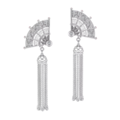 Earrings with diamonds, white gold.