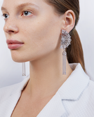 Earrings with diamonds, white gold.