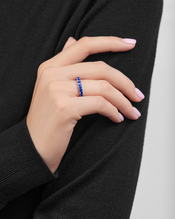 Кольцо с сапфирами, белое золото 2