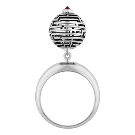 Кольцо с рубином, белое золото 2