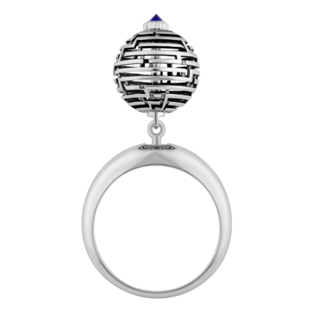 Кольцо с сапфиром, белое золото 2