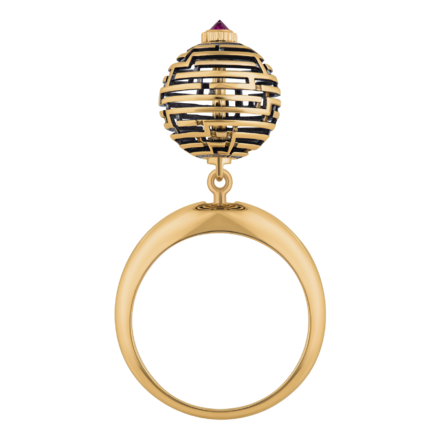 Кольцо с рубином, красное золото 2