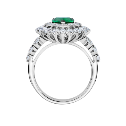 Кольцо с изумрудом и бриллиантами, белое золото 2