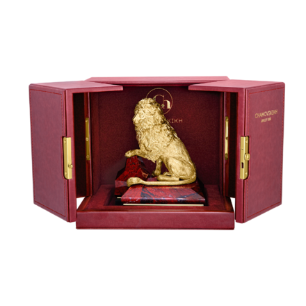 Настольная скульптура «Лев» с золочением 2