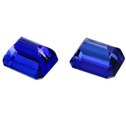 Сет из двух танзанитов, Октагон, 21,08 ct/ 20,76 ct 2