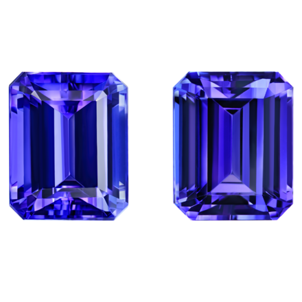 Сет из двух танзанитов, Октагон, 21,08 ct/ 20,76 ct 1