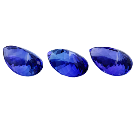 Сет из трёх танзанитов, Груша, 20,52 ct/ 20,56 ct/ 19,98 ct 2
