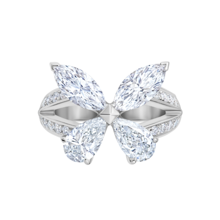 Кольцо с бриллиантами, белое золото 2