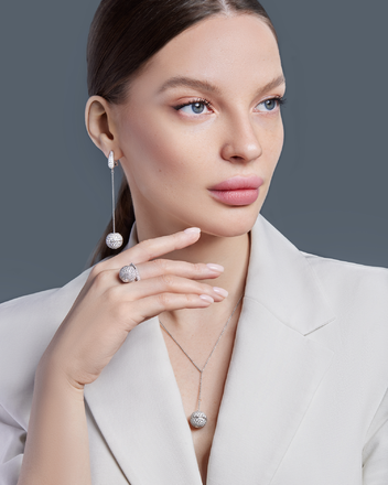 Сет с бриллиантами, белое золото 2