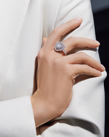 Кольцо с бриллиантами, белое золото 2