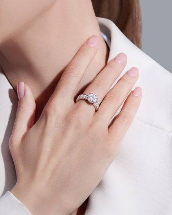 Кольцо с бриллиантами, белое золото 2