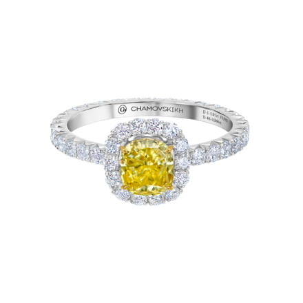 Кольцо с бриллиантами, белое золото 2