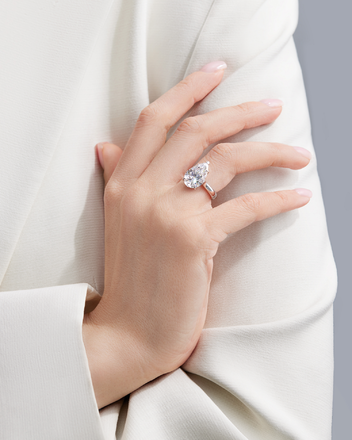 Кольцо с бриллиантом, белое золото 4