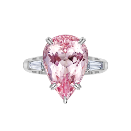 Кольцо с морганитом и бриллиантами, белое золото 3