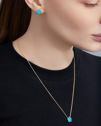 Колье с бирюзой, желтое золото 3