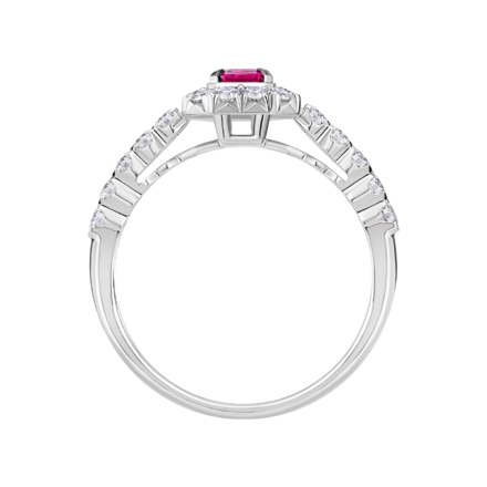 Кольцо с рубином и бриллиантами, белое золото 3