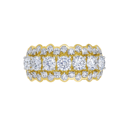 Кольцо с бриллиантами, желтое золото 2