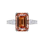 Кольцо с турмалином и бриллиантами, белое золото