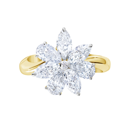 Кольцо с бриллиантами, желтое золото 2