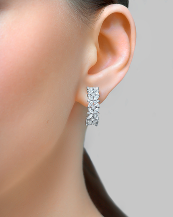 Серьги с бриллиантами, белое золото 2