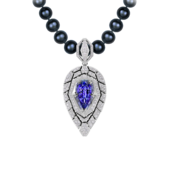 Подвес с танзанитом и бриллиантами, белое золото