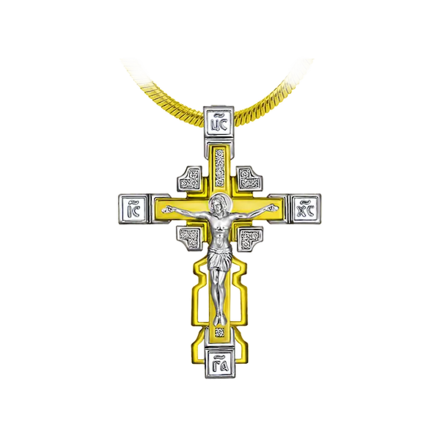 Подвес крест с бриллиантами, желтое золото, н.керамика
