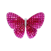 Кольцо с рубинами и бриллиантами, белое золото