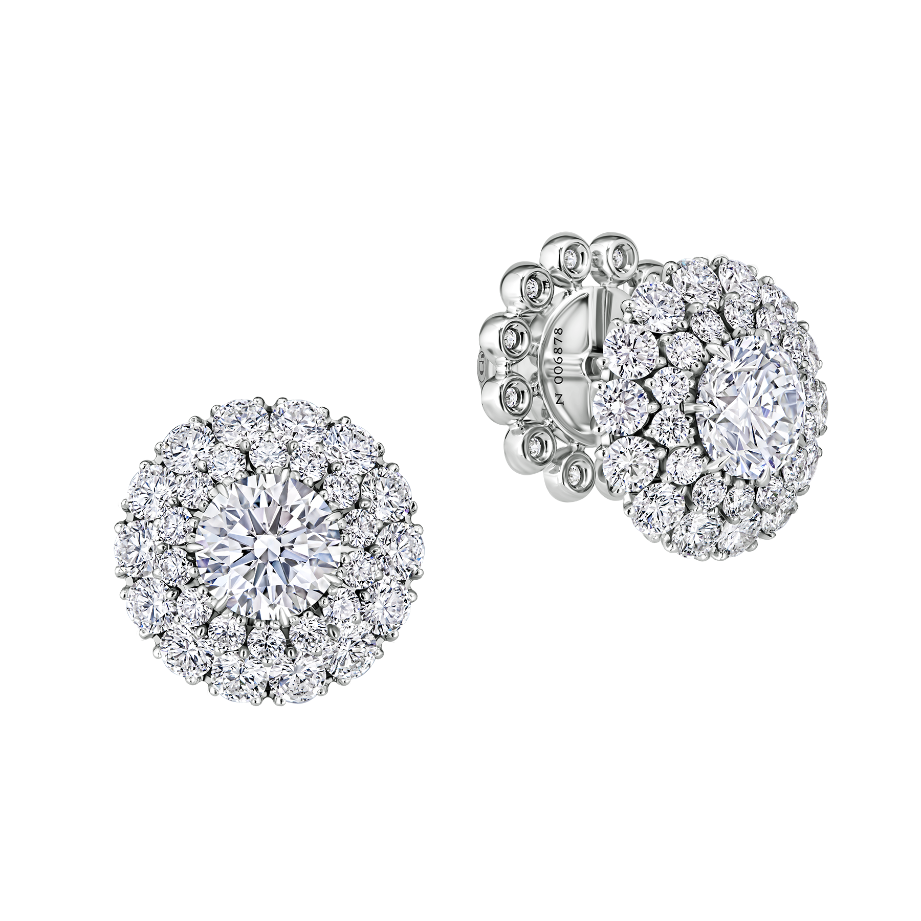 Пусеты с бриллиантами, белое золото