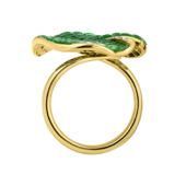 Кольцо с тсаворитами и бриллиантами, желтое золото