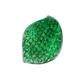 Кольцо с тсаворитами и бриллиантами, белое золото