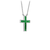 Колье с тсаворитами, белое золото