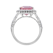 Кольцо с морганитом и бриллиантами, белое золото