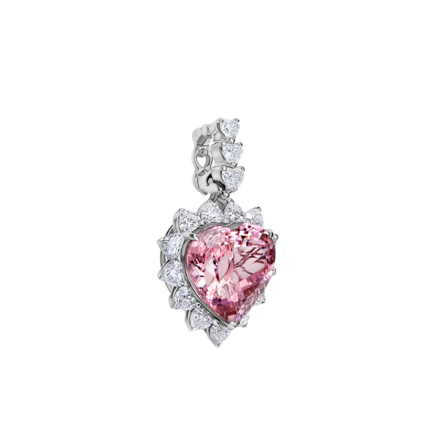Подвес с морганитом и бриллиантами, белое золото 2