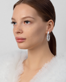 Пусеты с бриллиантами, белое золото