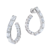 Пусеты с бриллиантами, белое золото